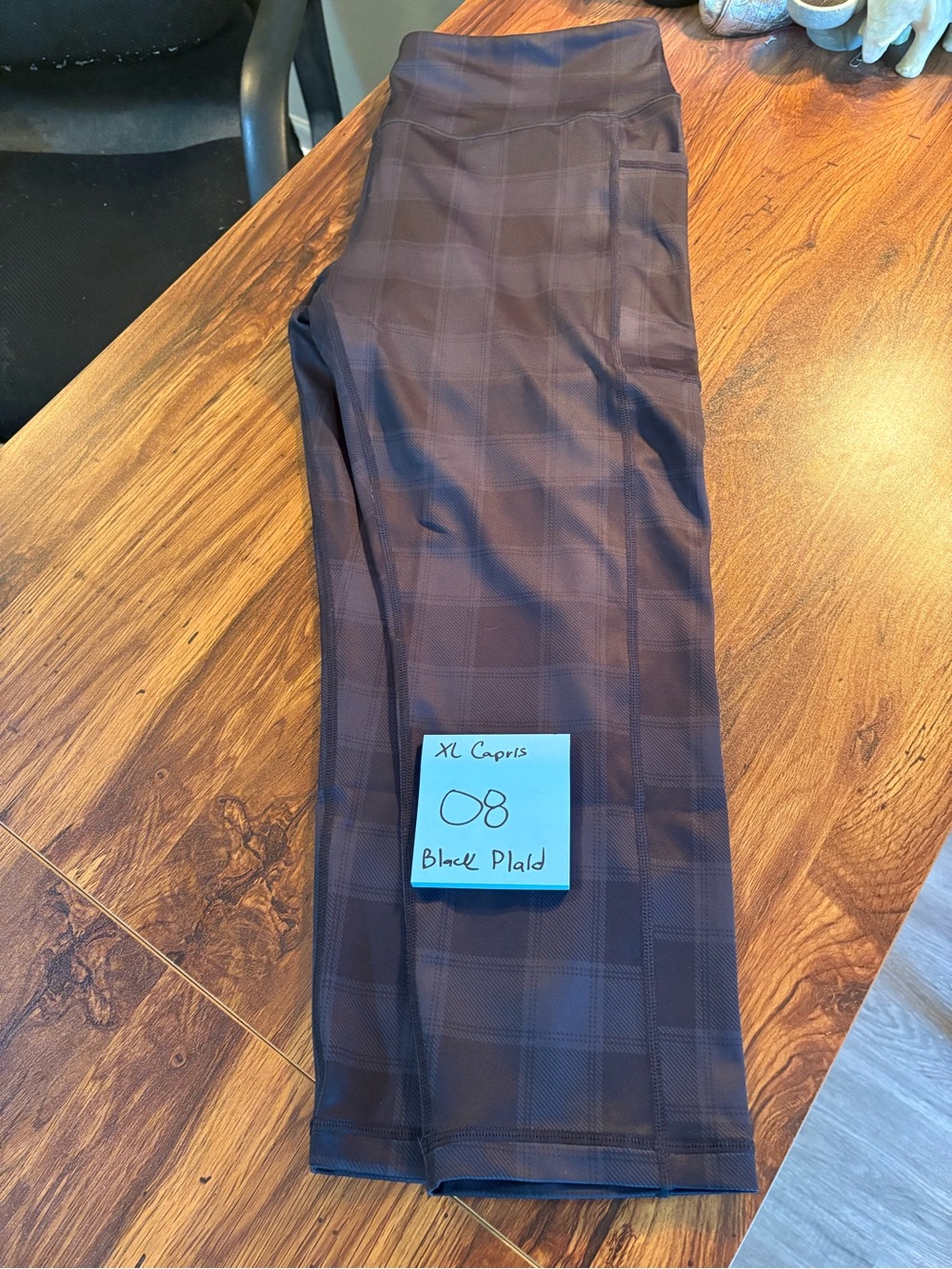 Constantly Varied Gear Black Plaid Capris XL